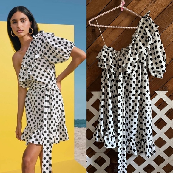 Lisa Marie Fernandez x Target NWT white and black polka dot dress size Medium - Picture 1 of 16
